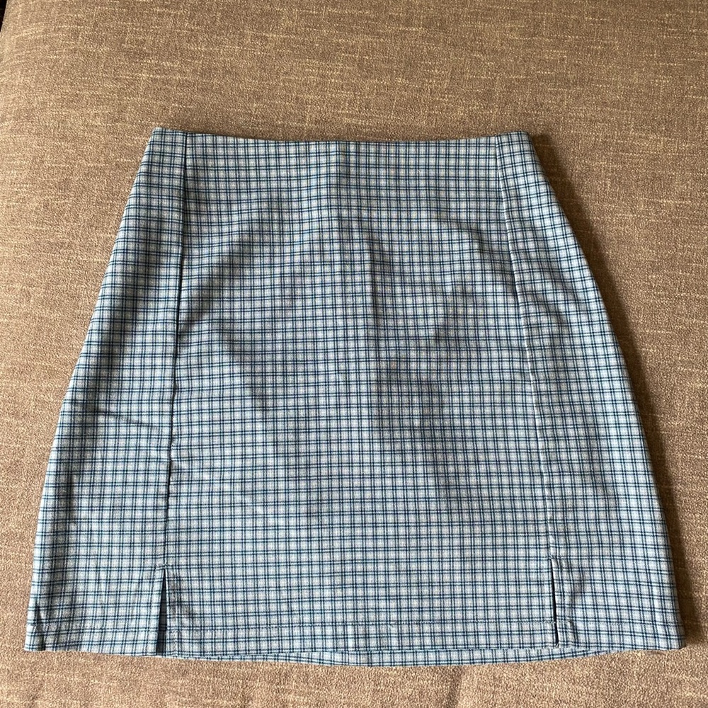 Brandy Melville blue gingham mini skirt